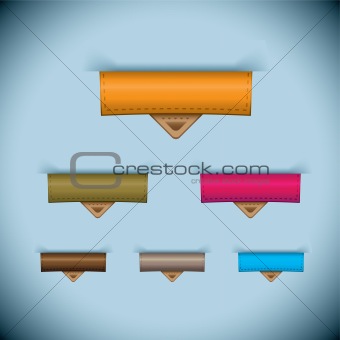 Paper tab icon leather tag set