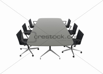 Table and chairs isolated on white 