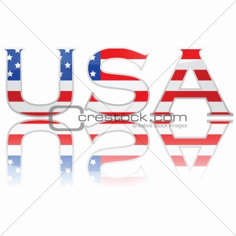 Flag in letters USA 