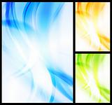 Set of bright wavy backgrounds