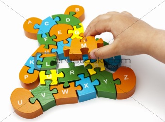 wooden puzzle  bear