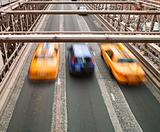 Taxis on Brooklyn Bridge