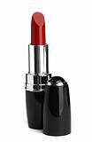 Red lipstick isolated on white. Cosmetic product