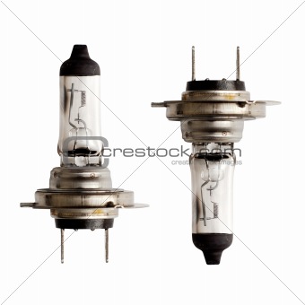 two car bulbs isolated on a white background