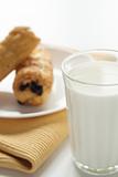 A glass of milk and tasty cookies