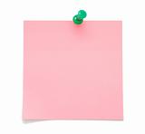 Blank pink sticky note