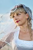 beautiful  young woman bride portrait close up