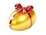 Illustration of gold egg with a bow