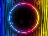 Disco Abstract Circle Box on Black Background