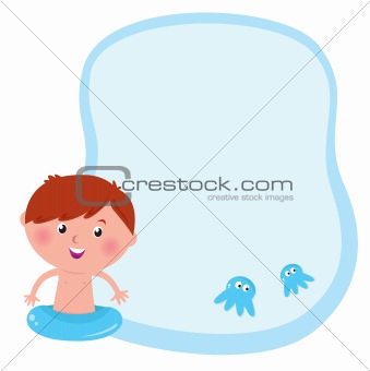 Blank template / banner for kids swimming - vector
