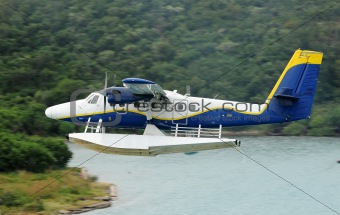 Seaplane taking off