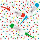 Medicine background with thermometers and pills