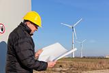 Technician Engineer in Wind Turbine Power Generator Station
