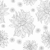 Hand drawn floral wallpaper with set of different flowers. 