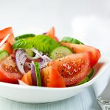Tomato and cucumber salad with fresh basil