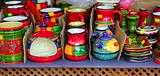 colorful ceramics pottery painted vivid color clay