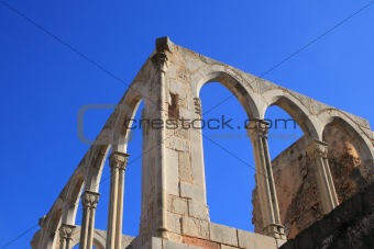 Arches structure of ancient Monastery in Spain