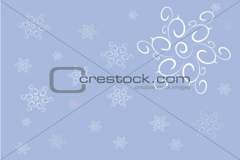 The image of snowflakes on a blue background