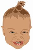 cute laughing baby head vector illustration