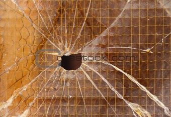 broken reinforced glass