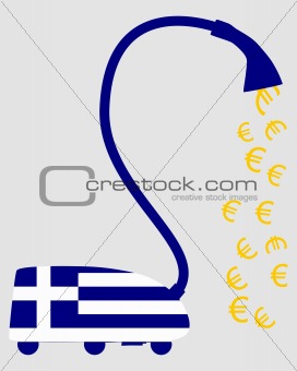 Greek vacuum cleaner with european euros