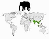 Asian elephant range