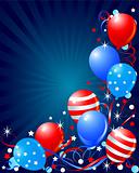 Balloons card for Fourth of July 