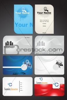abstract multiple business cards set