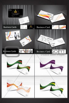 abstract multiple business cards set