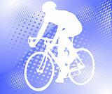 bicyclist on the abstract background