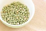 Dried green pea in a bowl