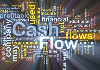 Flow cash background concept glowing