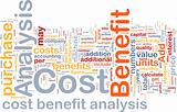 Cost benefit analysis background concept