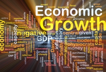 Economic growth background concept glowing