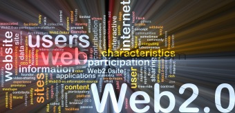 Web 2.0 background concept glowing