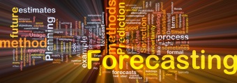 Forecasting background concept glowing