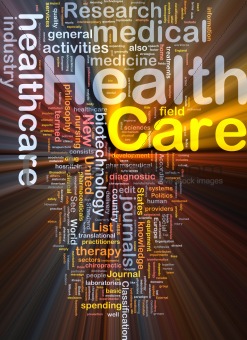 Health care background concept glowing