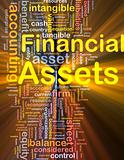 Financial assets background concept glowing