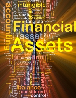 Financial assets background concept glowing