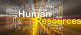 Human resources  is bone background concept glowing