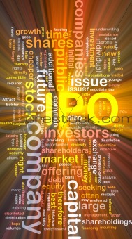 Company IPO is bone background concept glowing