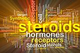 Steroids hormones background concept glowing
