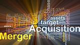 Merger acquisition background concept glowing