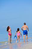 Mother, Father & Dahughter Child Family Running on Beach