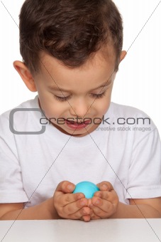 Boy Holding Egg