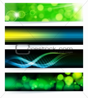 Set of abstract banners. Green Design.