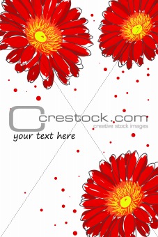 red watercolor gerbera