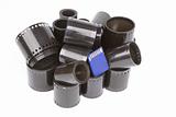 35mm film rolls and sd flash card