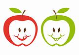 red and green apples, vector