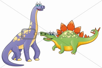 Couple of funny dinosaurs